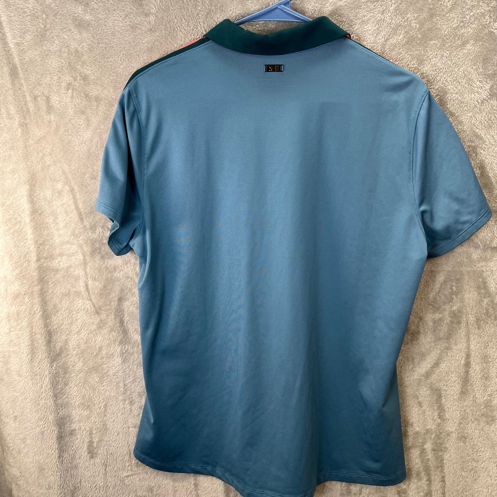 Under Armour Women XL Blue Fitted Polo Short Sleeve Golfcore Activewear Techwear - Picture 3 of 9